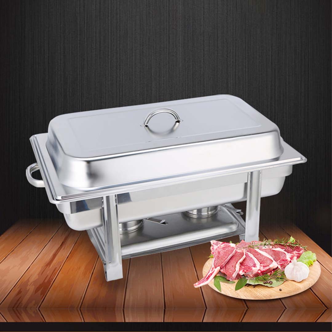 NNEAGS 4X Stainless Steel Chafing Double Tray Catering Dish Food Warmer