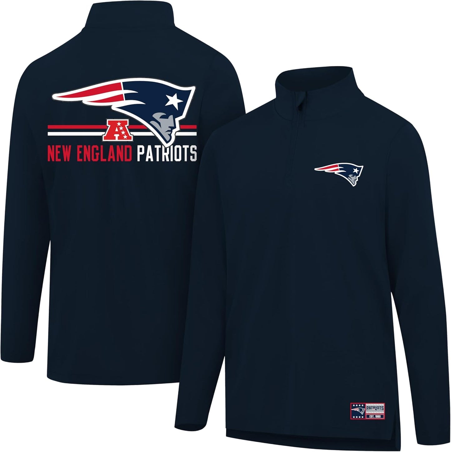 Men's NFL Official Super Soft Quarter Zip Long Sleeve T-Shirt by Ultra Game