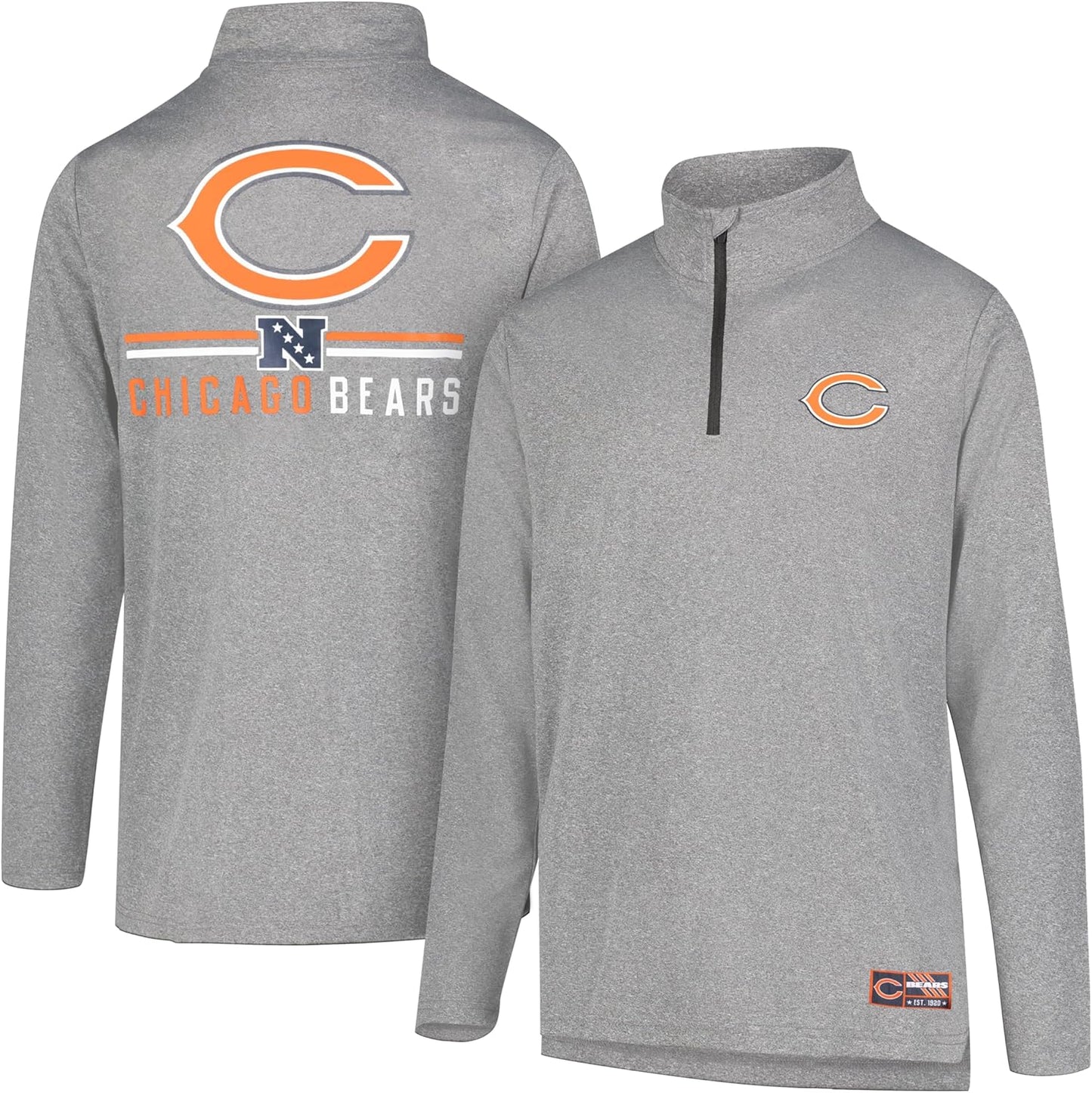 Men's NFL Official Super Soft Quarter Zip Long Sleeve T-Shirt by Ultra Game