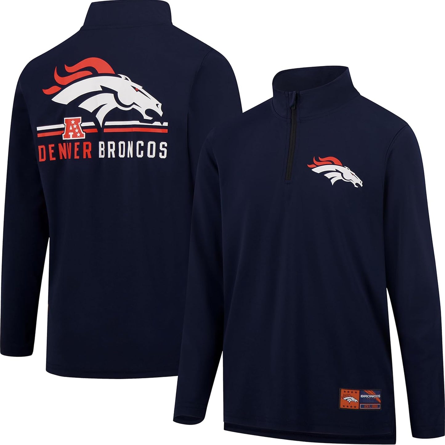 Men's NFL Official Super Soft Quarter Zip Long Sleeve T-Shirt by Ultra Game