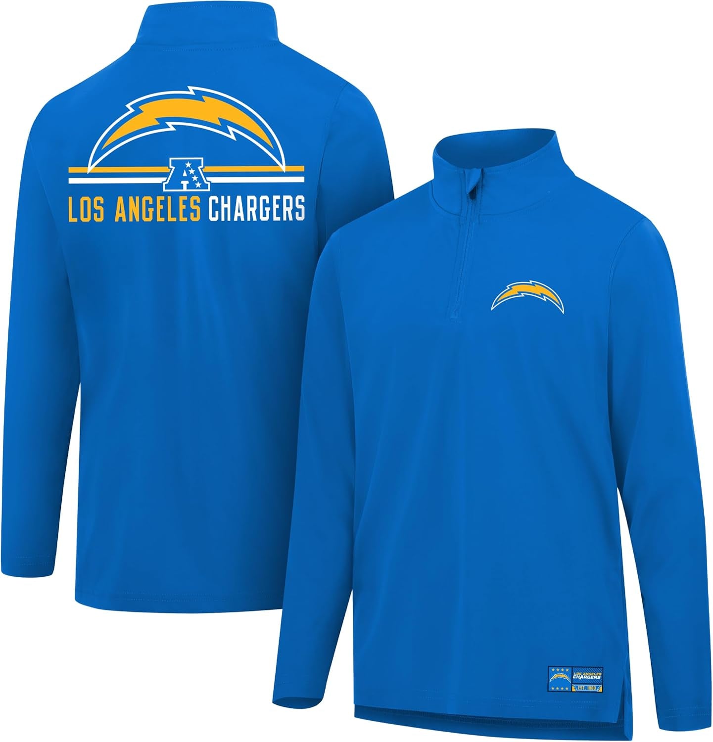 Men's NFL Official Super Soft Quarter Zip Long Sleeve T-Shirt by Ultra Game