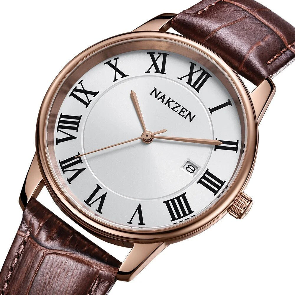New NAKZEN Top Brand Luxury Fashion Mens Watches Big Dia Stainless Steel Quartz Watch Men Sport Male Clock Relogio Masculino