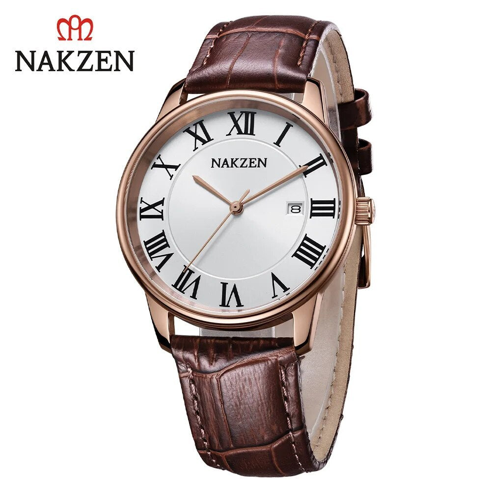 New NAKZEN Top Brand Luxury Fashion Mens Watches Big Dia Stainless Steel Quartz Watch Men Sport Male Clock Relogio Masculino