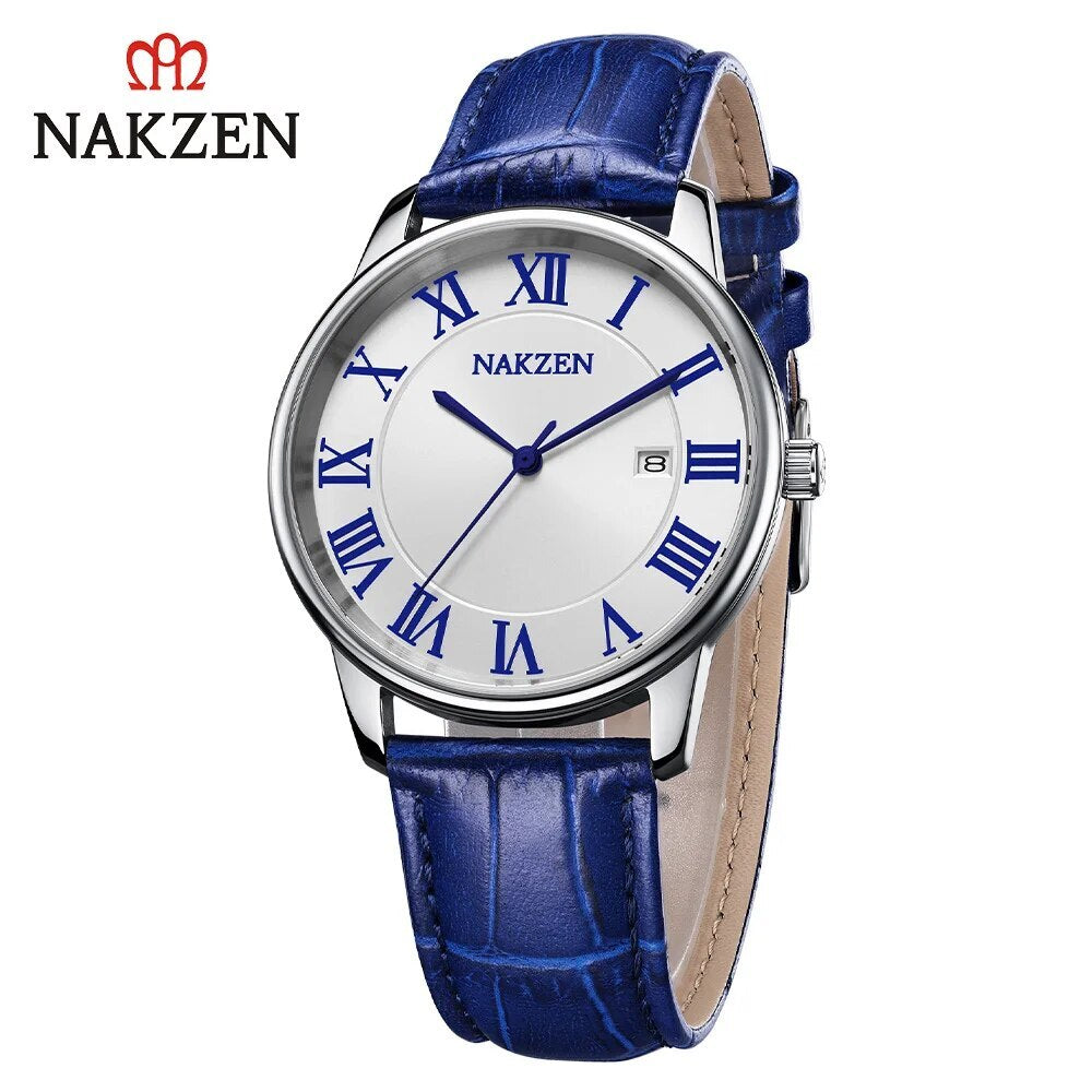 New NAKZEN Top Brand Luxury Fashion Mens Watches Big Dia Stainless Steel Quartz Watch Men Sport Male Clock Relogio Masculino