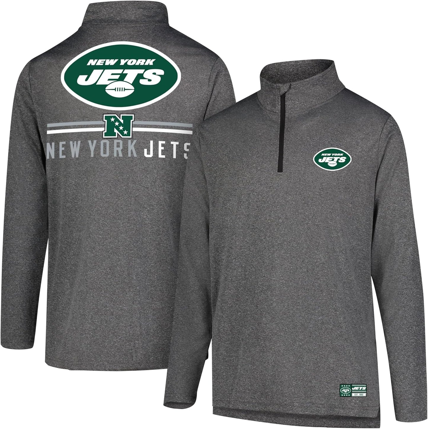 Men's NFL Official Super Soft Quarter Zip Long Sleeve T-Shirt by Ultra Game