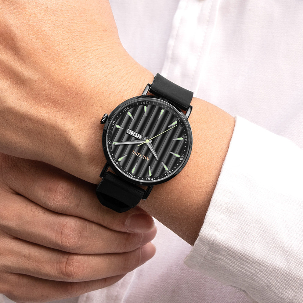 MEGIR Luxury Big Dial Mens Watch Fashion Quartz Casual Sport Wristwatch for Men Waterproof Week Date Display Clock Reloj Hombre