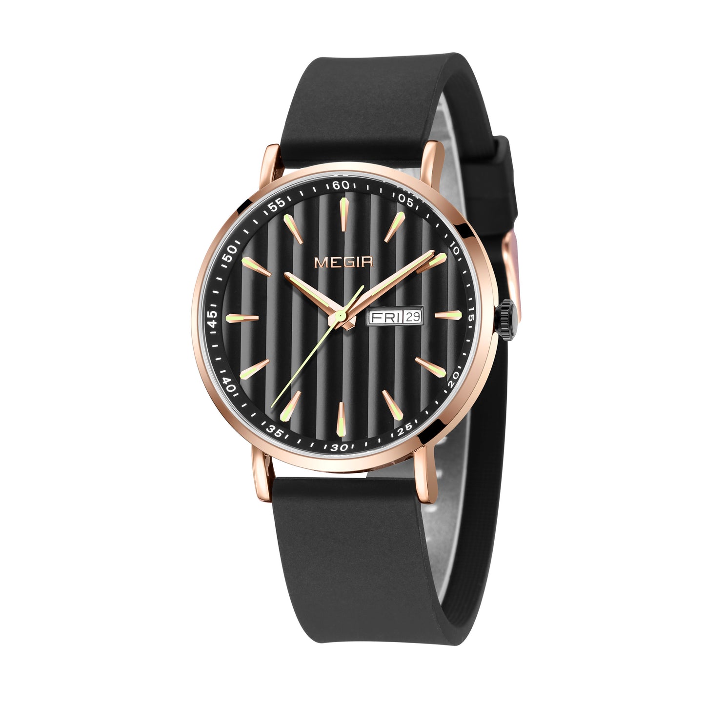 MEGIR Luxury Big Dial Mens Watch Fashion Quartz Casual Sport Wristwatch for Men Waterproof Week Date Display Clock Reloj Hombre