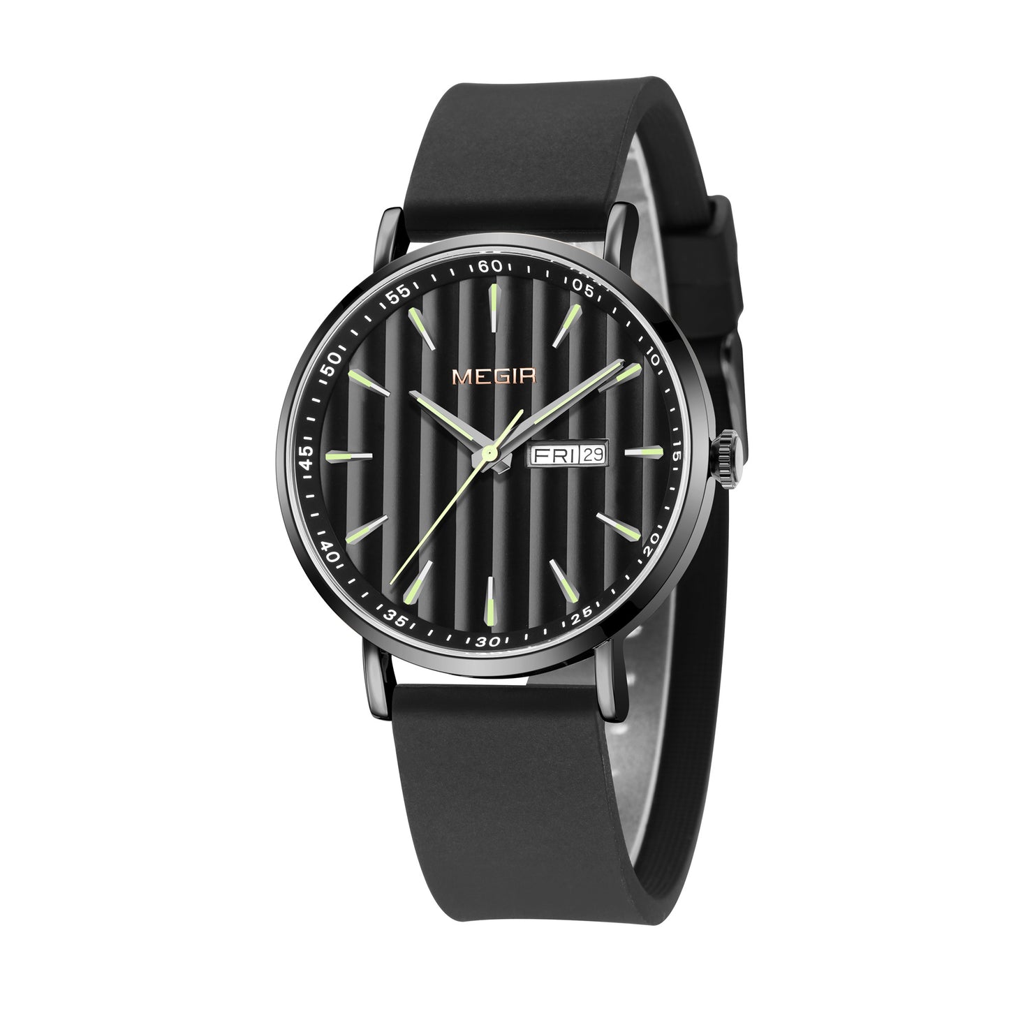 MEGIR Luxury Big Dial Mens Watch Fashion Quartz Casual Sport Wristwatch for Men Waterproof Week Date Display Clock Reloj Hombre