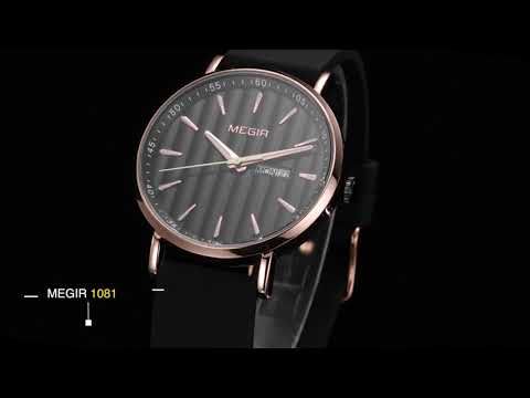MEGIR Luxury Big Dial Mens Watch Fashion Quartz Casual Sport Wristwatch for Men Waterproof Week Date Display Clock Reloj Hombre