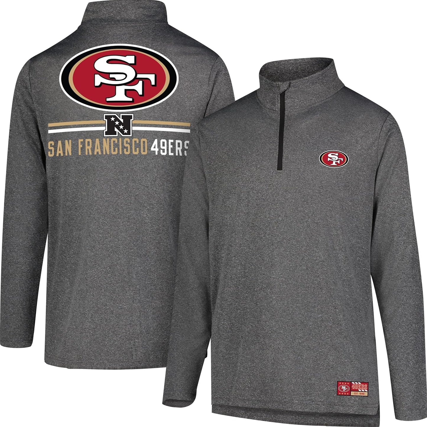 Men's NFL Official Super Soft Quarter Zip Long Sleeve T-Shirt by Ultra Game