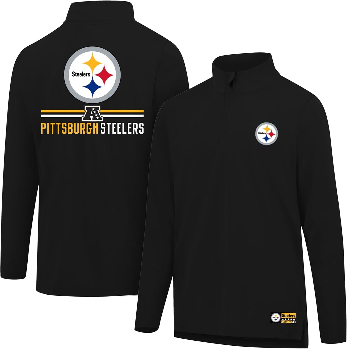 Men's NFL Official Super Soft Quarter Zip Long Sleeve T-Shirt by Ultra Game