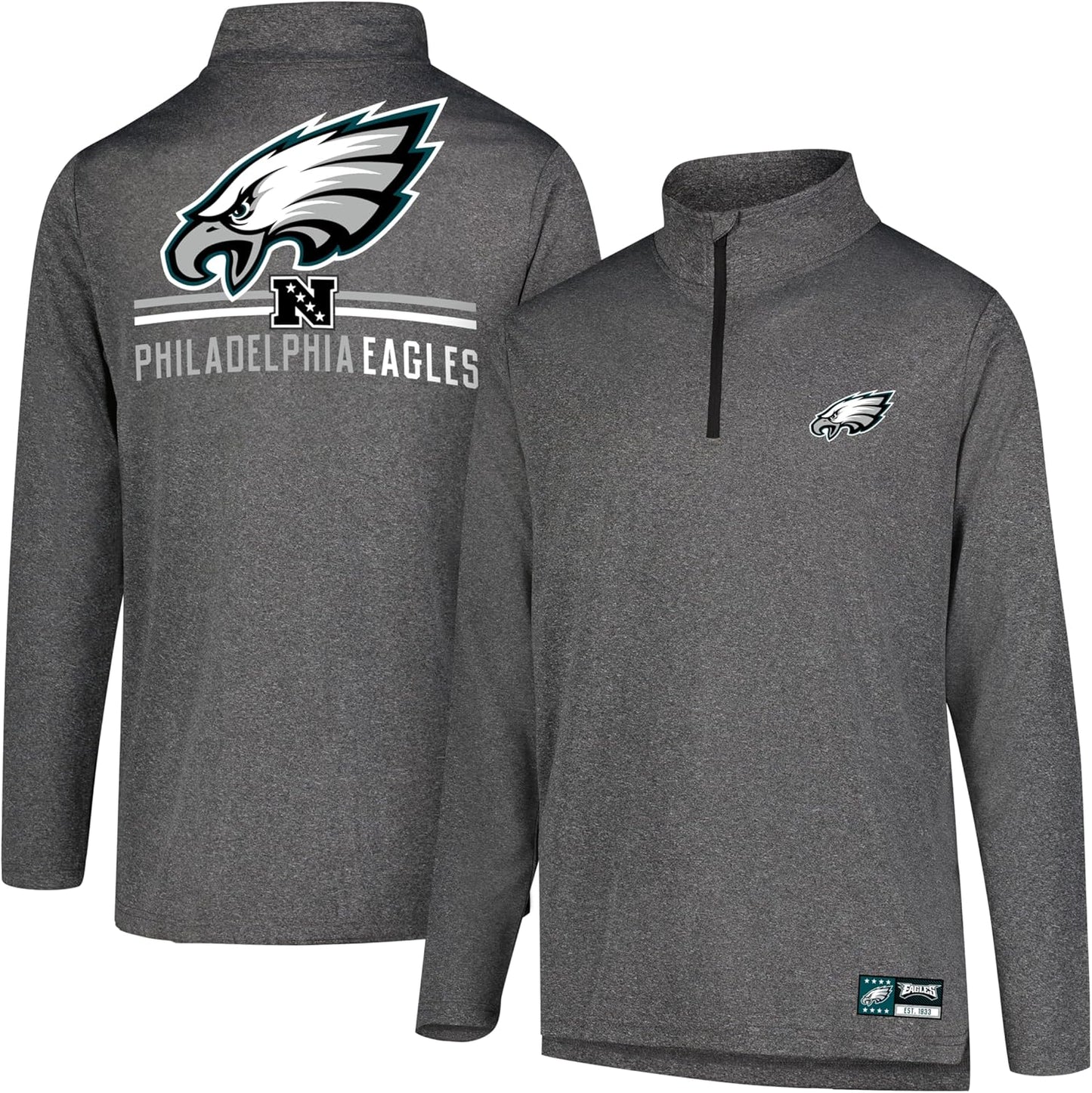 Men's NFL Official Super Soft Quarter Zip Long Sleeve T-Shirt by Ultra Game