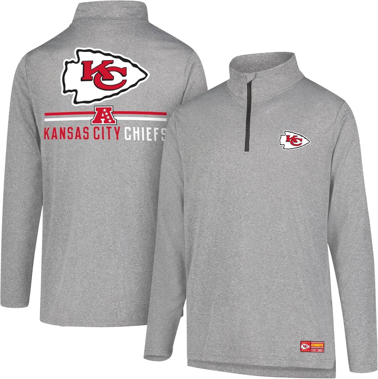Men's NFL Official Super Soft Quarter Zip Long Sleeve T-Shirt by Ultra Game