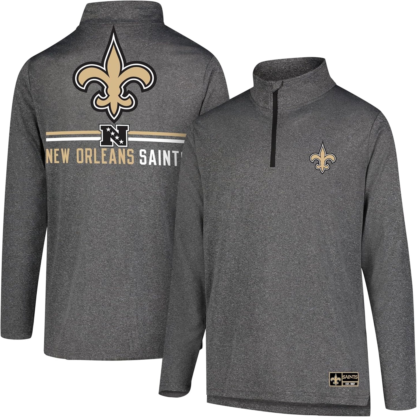 Men's NFL Official Super Soft Quarter Zip Long Sleeve T-Shirt by Ultra Game