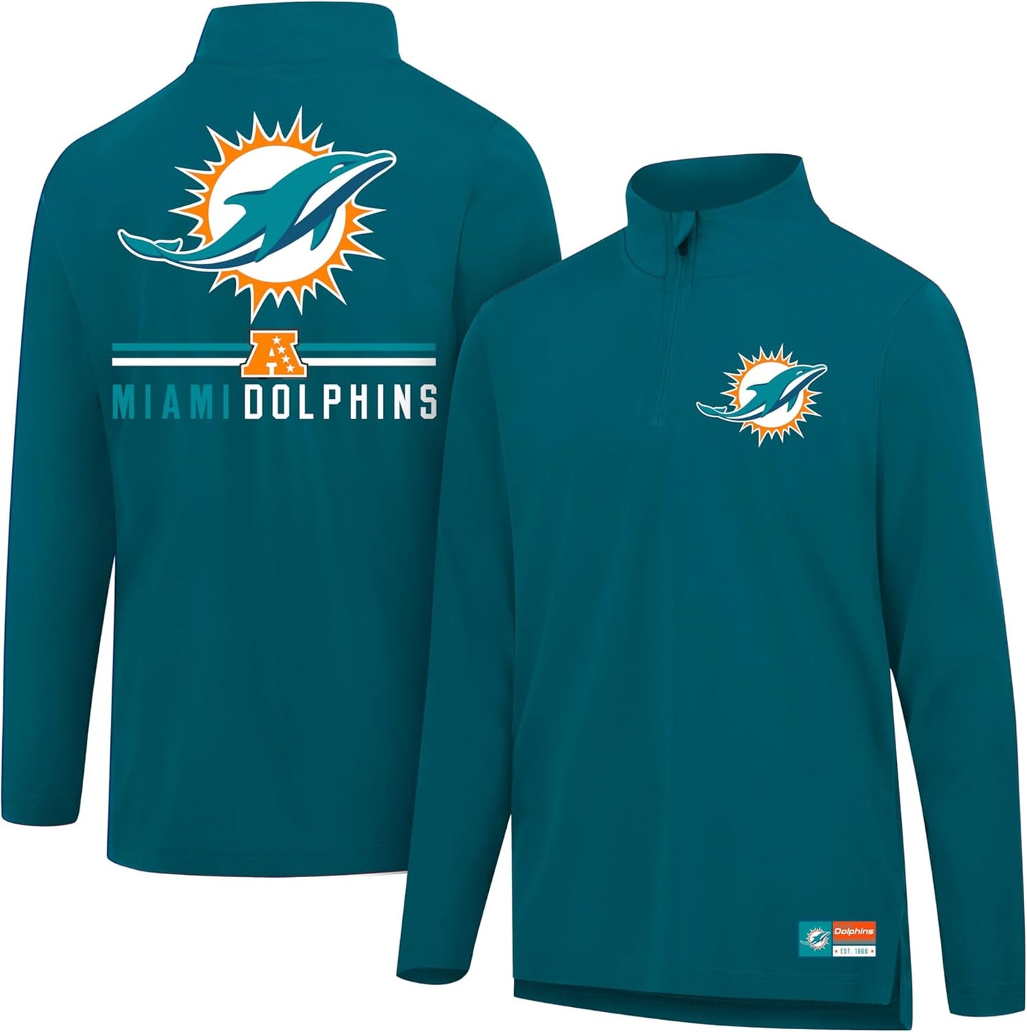 Men's NFL Official Super Soft Quarter Zip Long Sleeve T-Shirt by Ultra Game