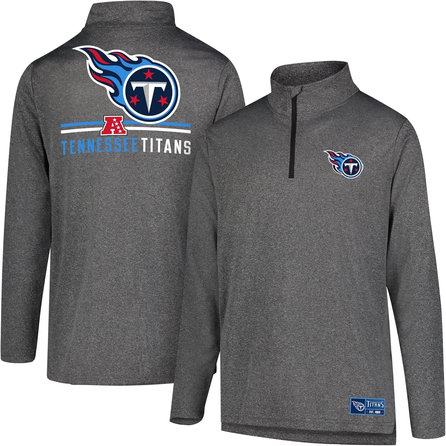 Men's NFL Official Super Soft Quarter Zip Long Sleeve T-Shirt by Ultra Game