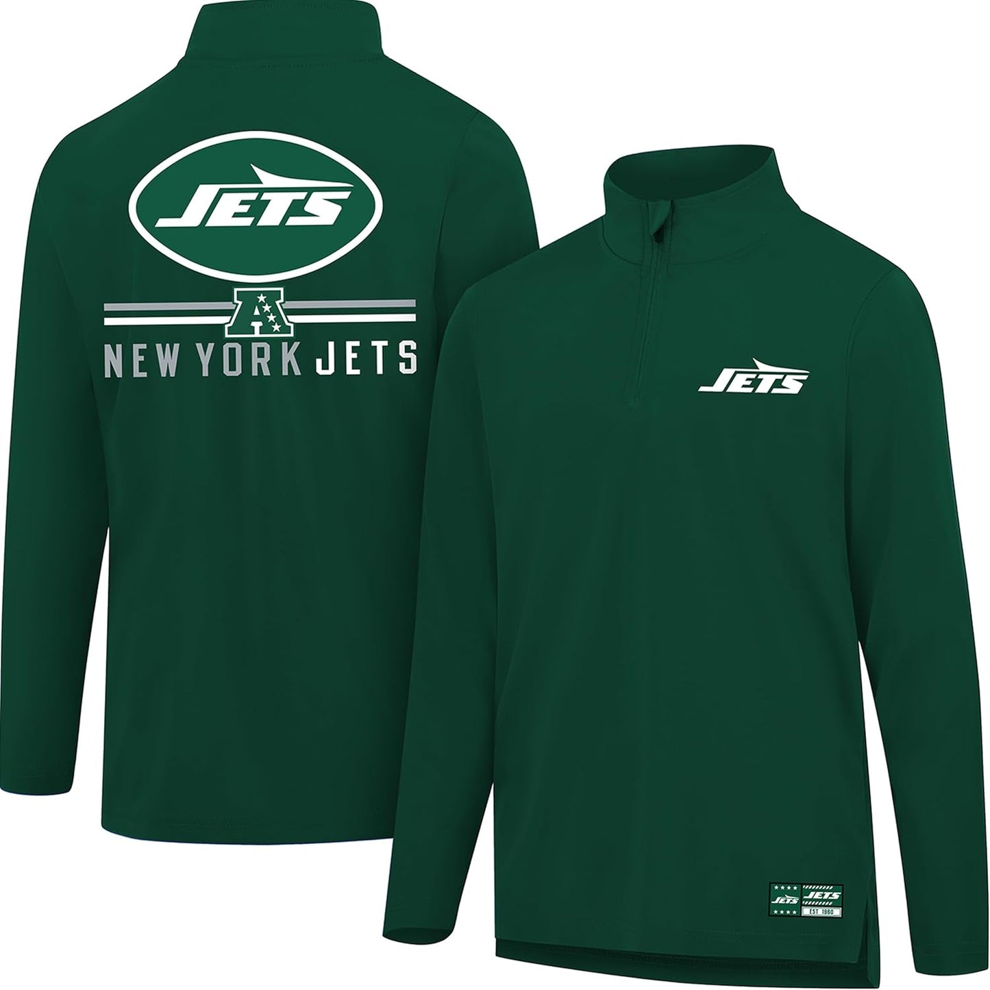 Men's NFL Official Super Soft Quarter Zip Long Sleeve T-Shirt by Ultra Game