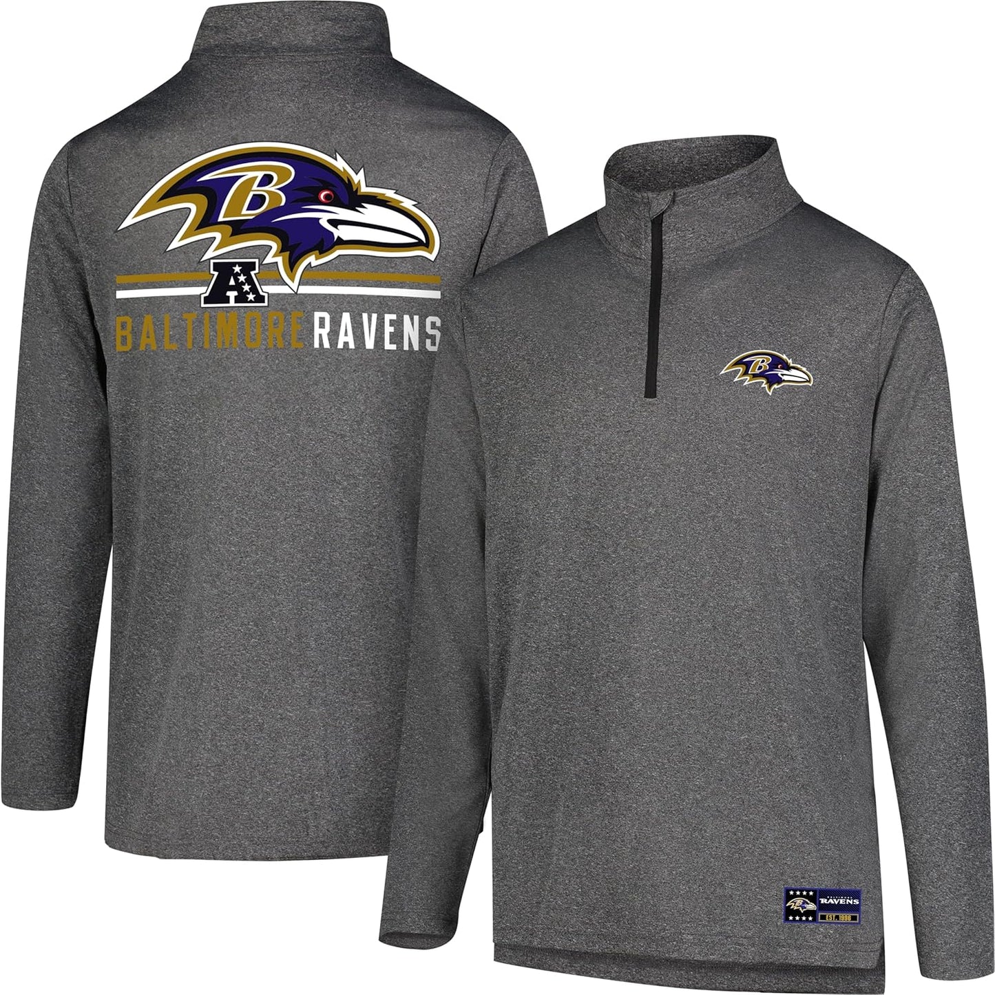 Men's NFL Official Super Soft Quarter Zip Long Sleeve T-Shirt by Ultra Game