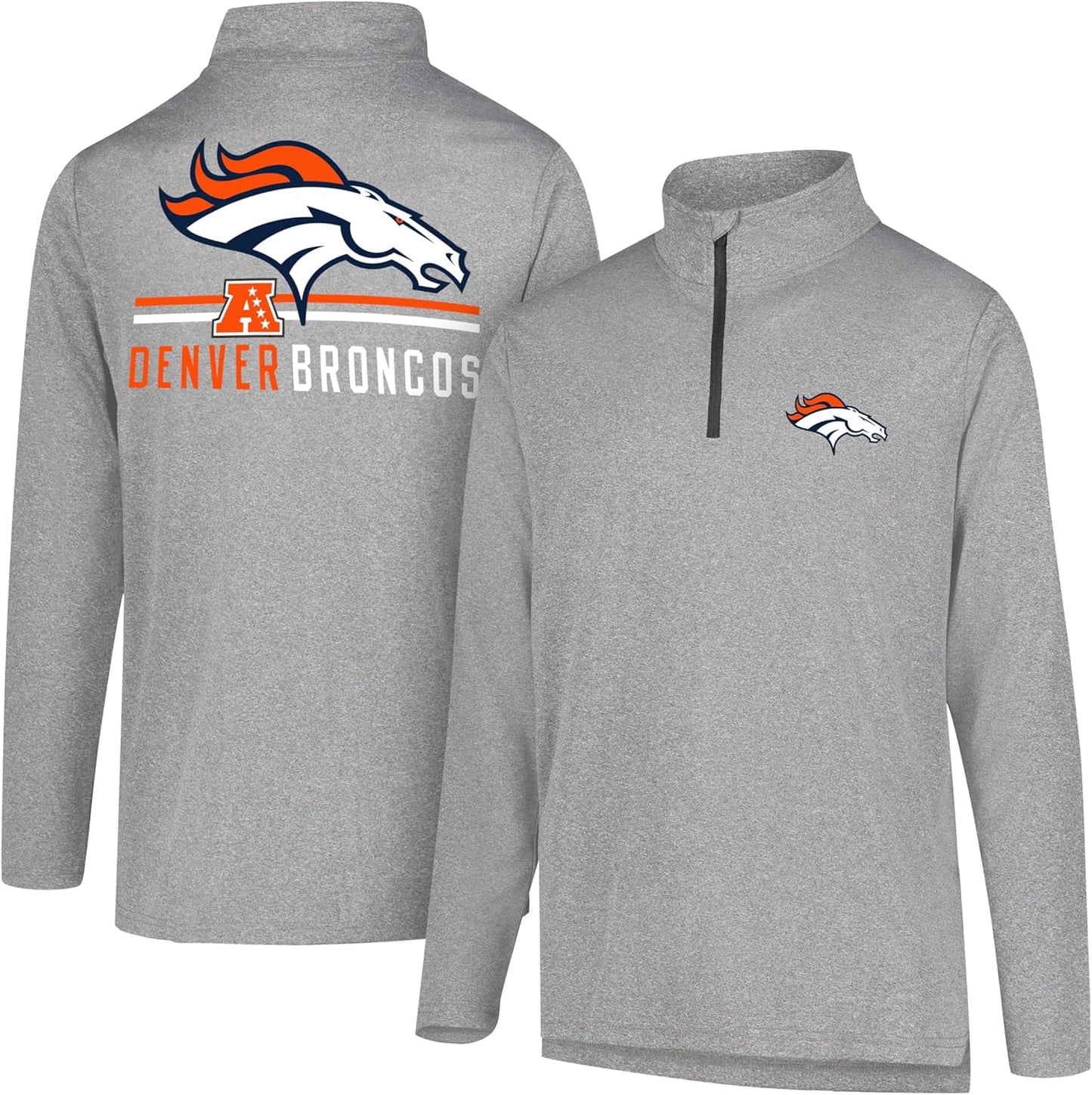 Men's NFL Official Super Soft Quarter Zip Long Sleeve T-Shirt by Ultra Game