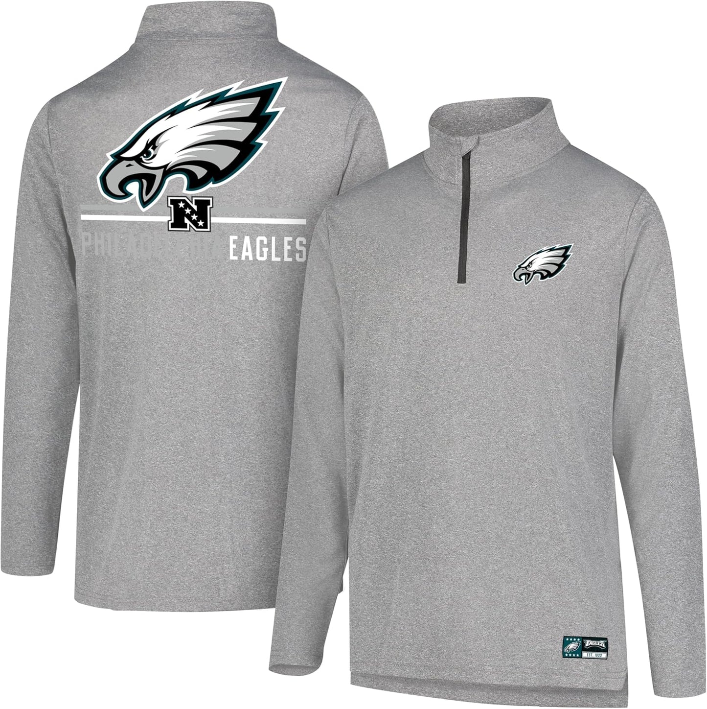 Men's NFL Official Super Soft Quarter Zip Long Sleeve T-Shirt by Ultra Game