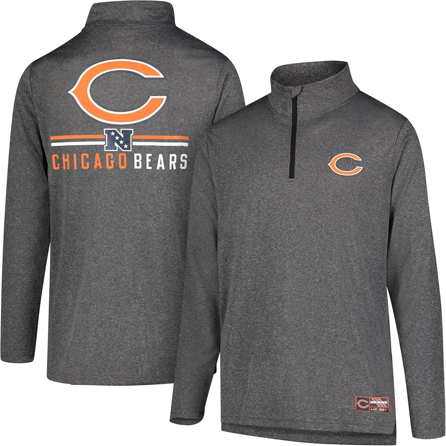 Men's NFL Official Super Soft Quarter Zip Long Sleeve T-Shirt by Ultra Game