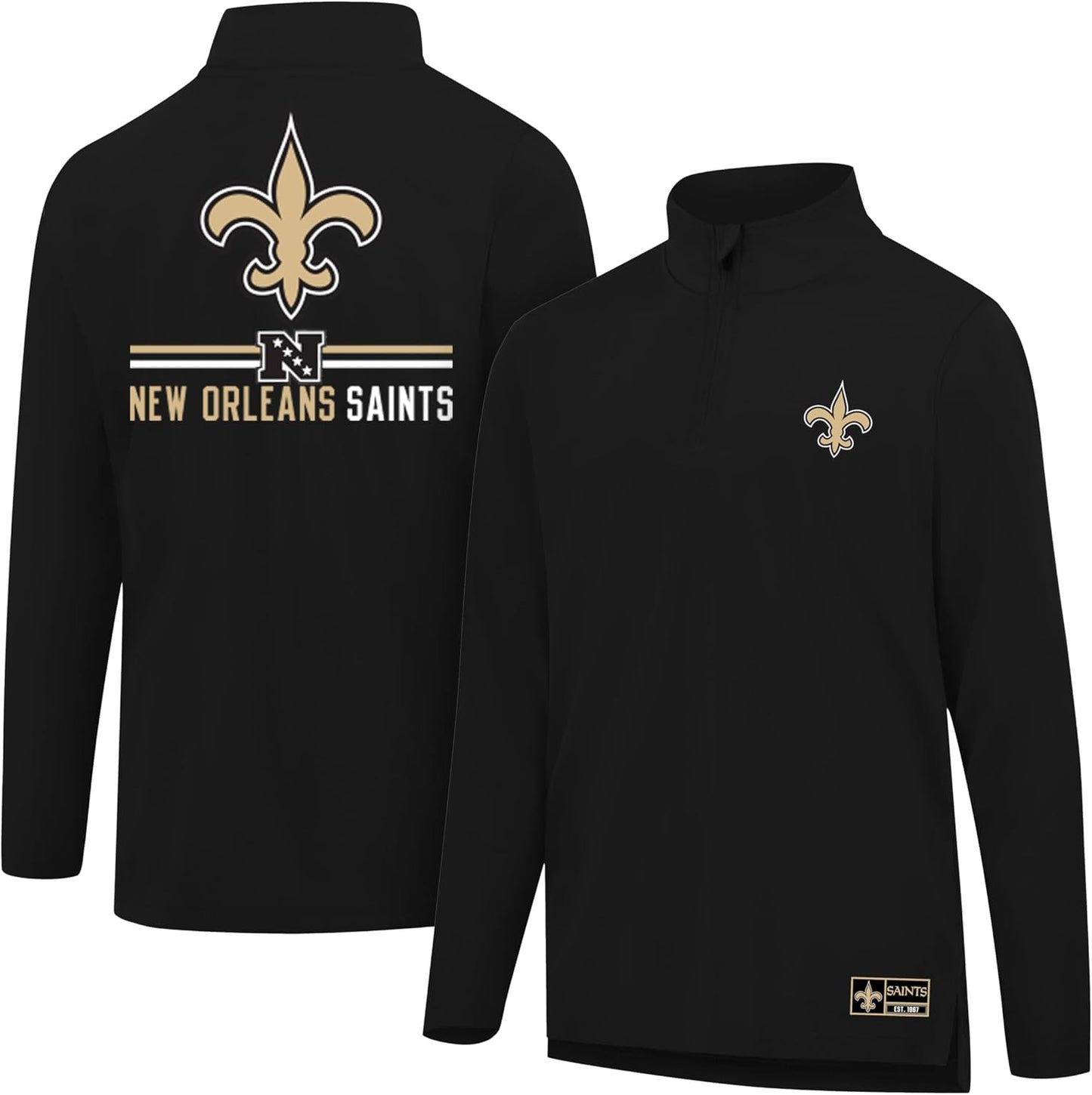 Men's NFL Official Super Soft Quarter Zip Long Sleeve T-Shirt by Ultra Game
