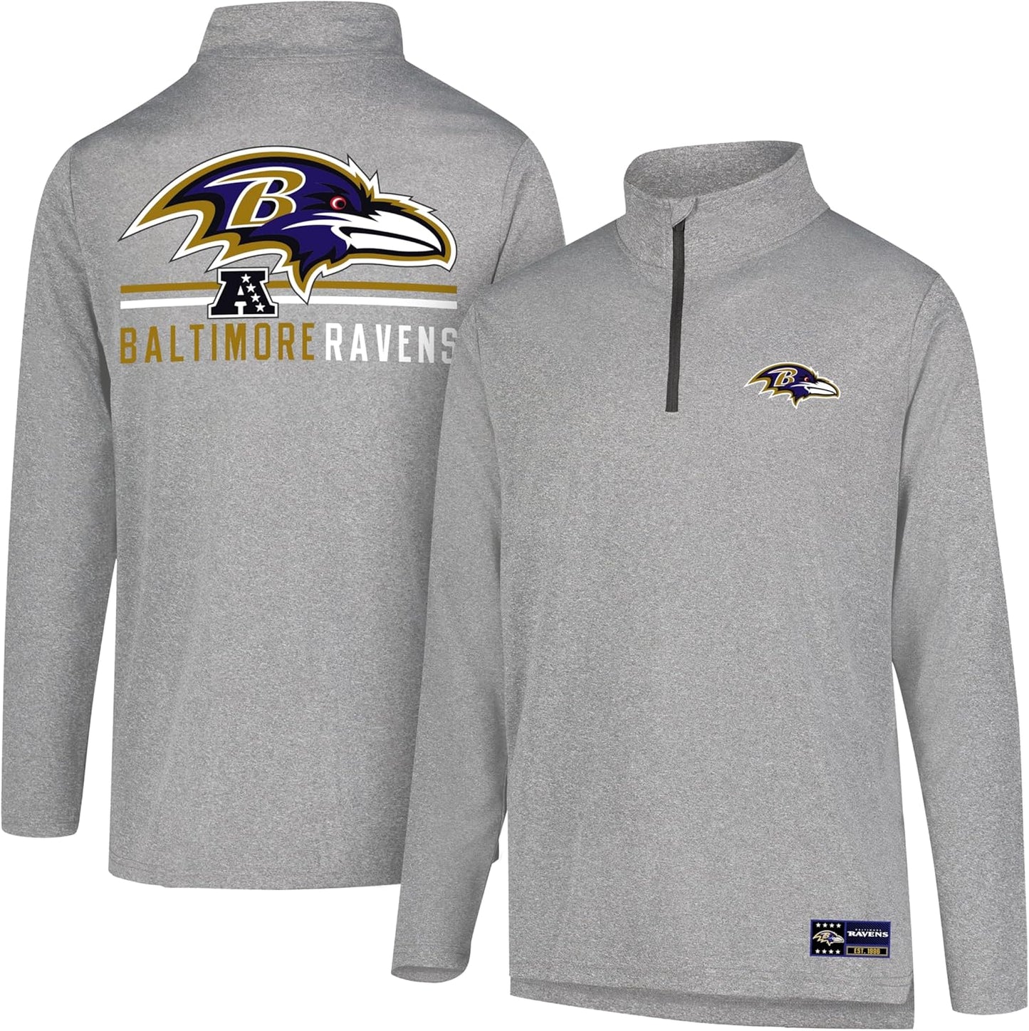 Men's NFL Official Super Soft Quarter Zip Long Sleeve T-Shirt by Ultra Game