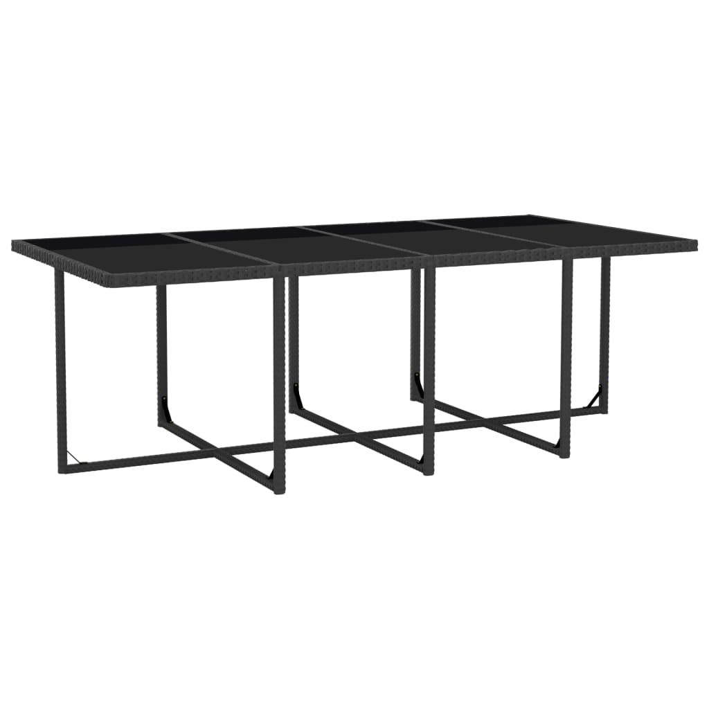 NNEVL 13 Piece Outdoor Dining Set with Cushions Poly Rattan Black