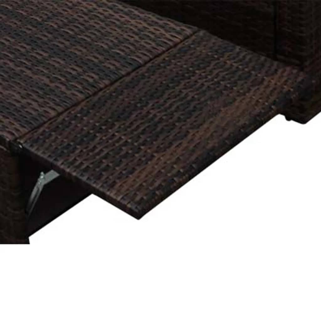 NNEVL 2 Piece Garden Lounge Set with Cushions Poly Rattan Brown