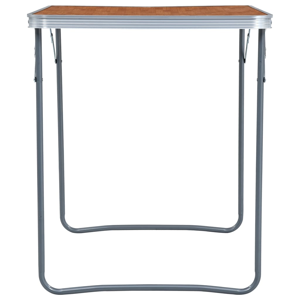 NNEVL Foldable Camping Table with Metal Frame 80x60 cm