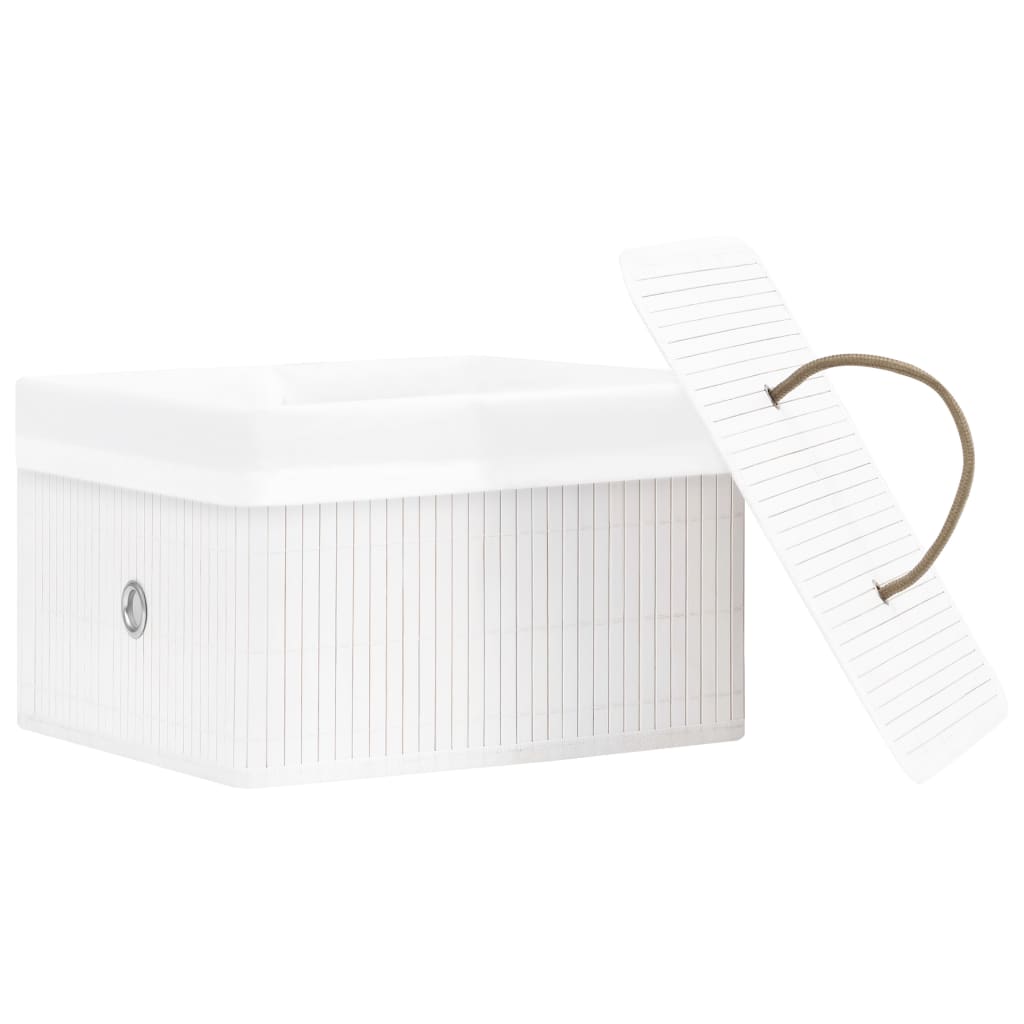 NNEVL Bamboo Storage Boxes 4 pcs White