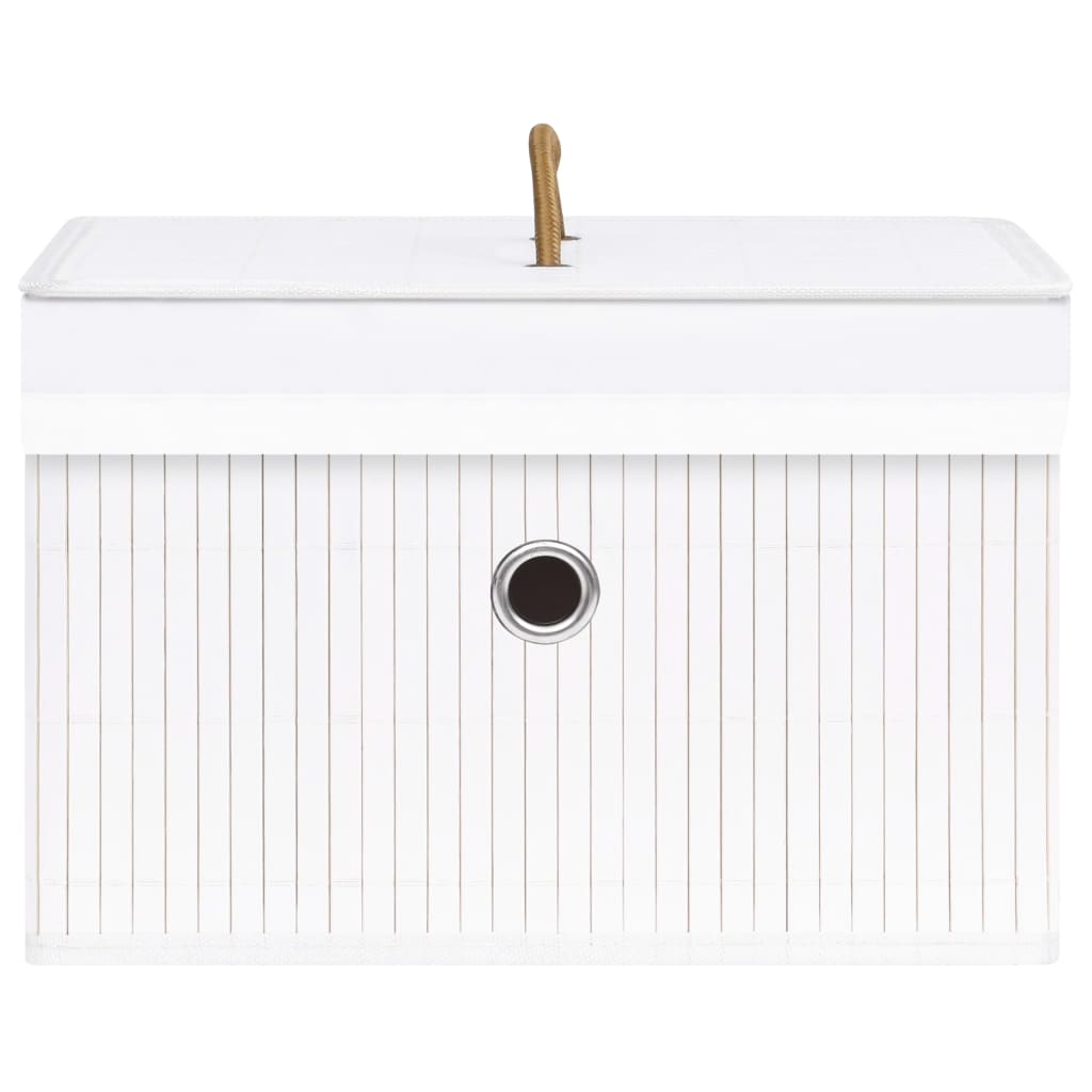 NNEVL Bamboo Storage Boxes 4 pcs White