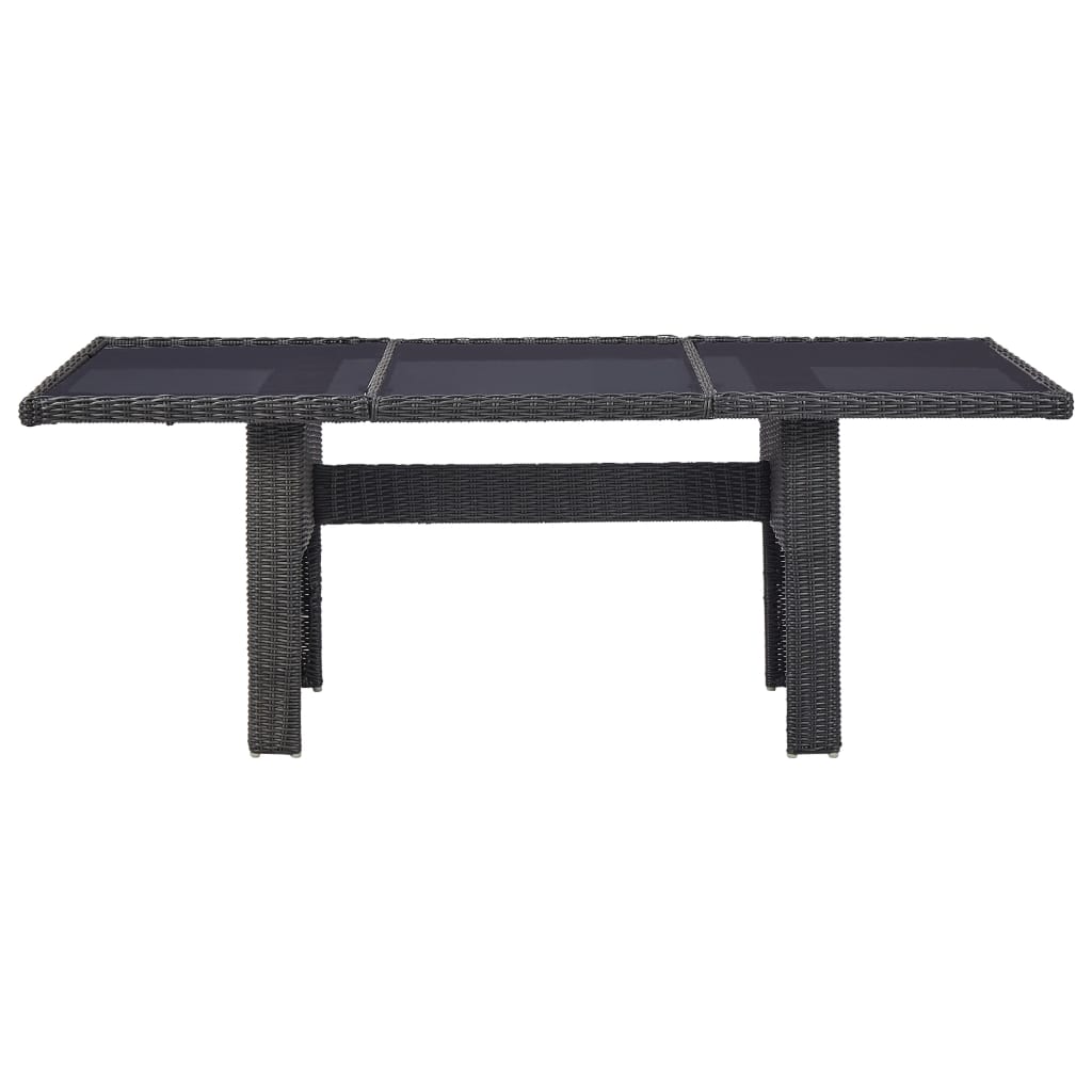 NNEVL 7 Piece Outdoor Dining Set Poly Rattan Black