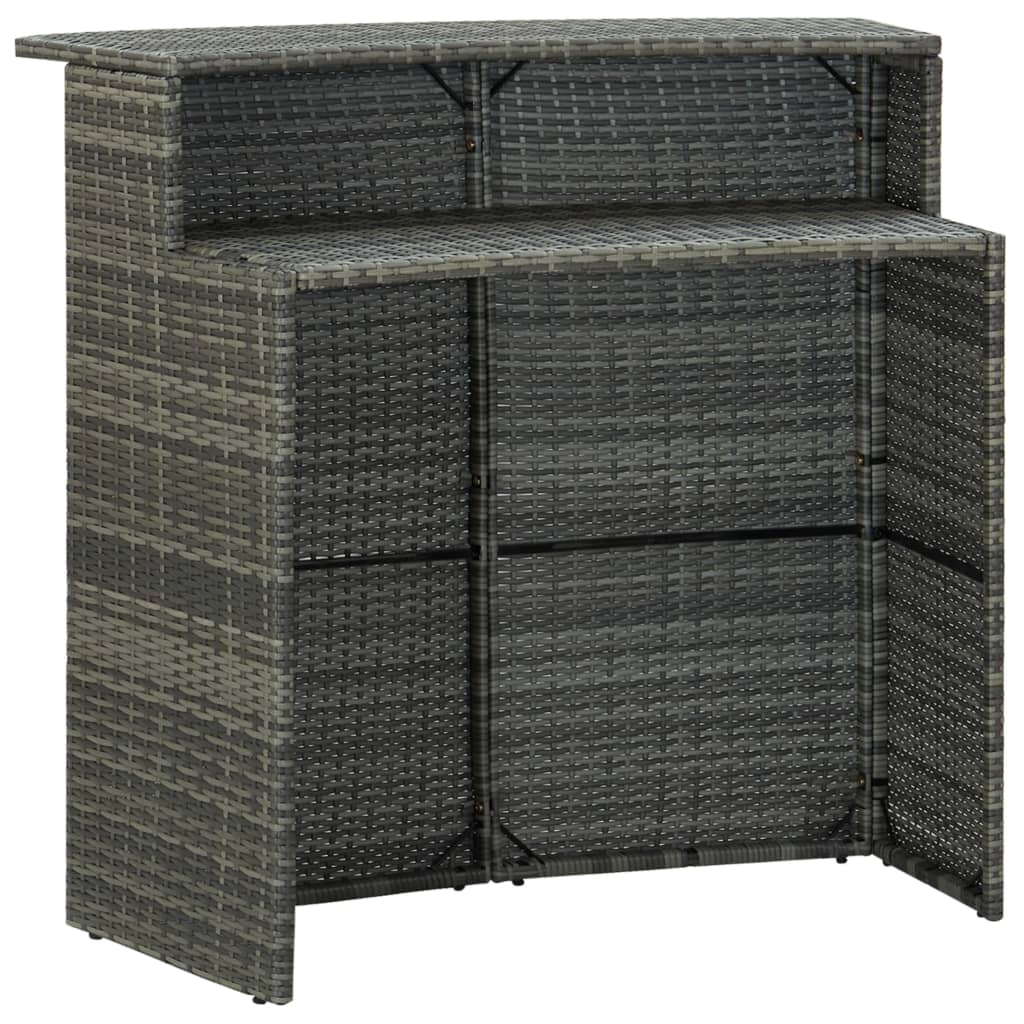 NNEVL 3 Piece Garden Bar Set Grey