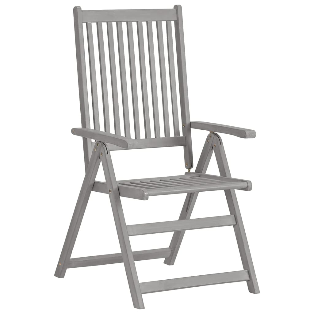 NNEVL Garden Reclining Chairs 6 pcs Grey Solid Wood Acacia