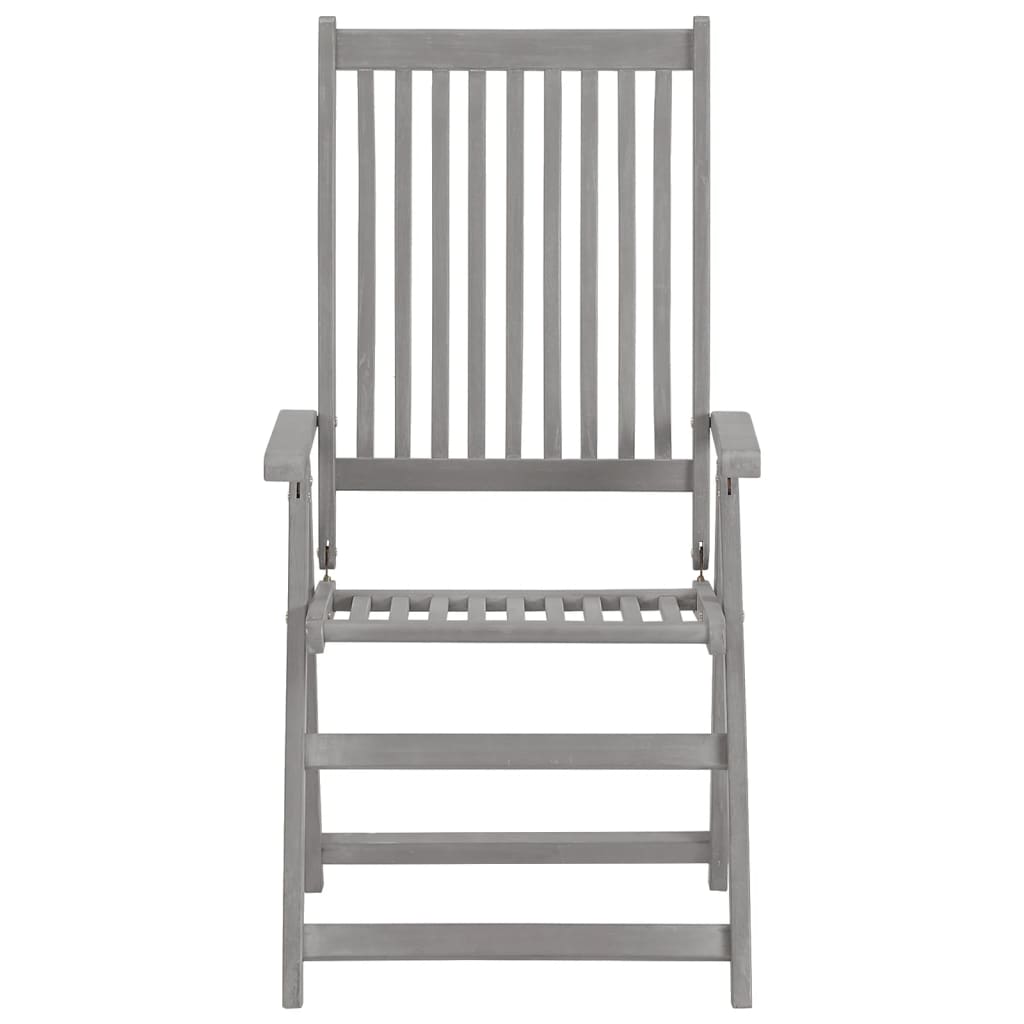 NNEVL Garden Reclining Chairs 6 pcs Grey Solid Wood Acacia