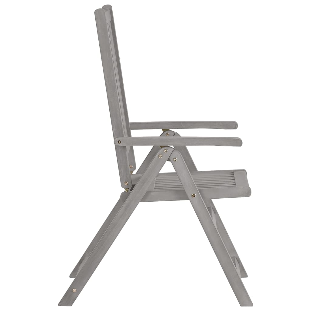 NNEVL Garden Reclining Chairs 6 pcs Grey Solid Wood Acacia