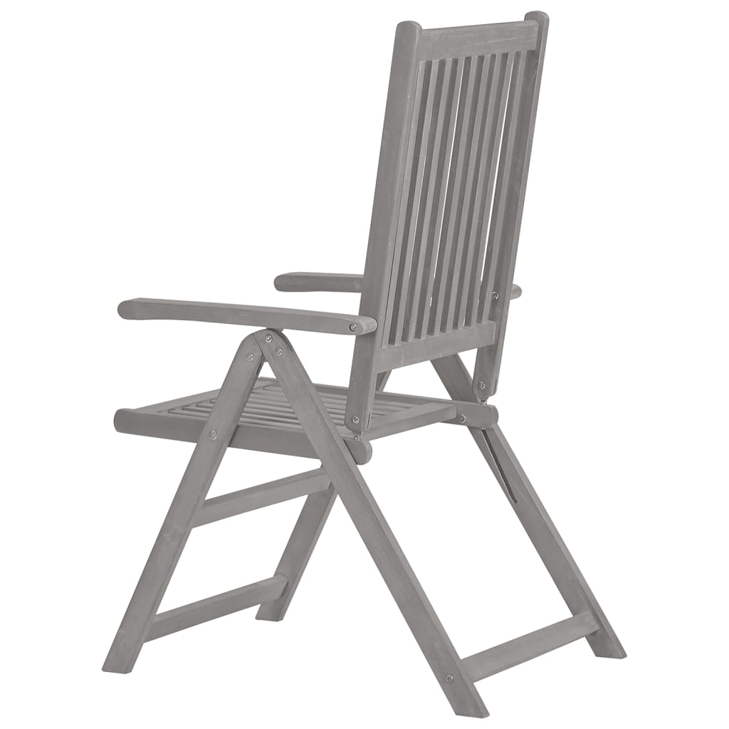 NNEVL Garden Reclining Chairs 6 pcs Grey Solid Wood Acacia