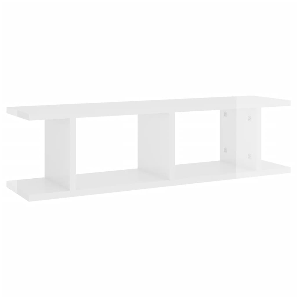 NNEVL Wall Shelves 2 pcs High Gloss White 78x18x20 cm Chipboard