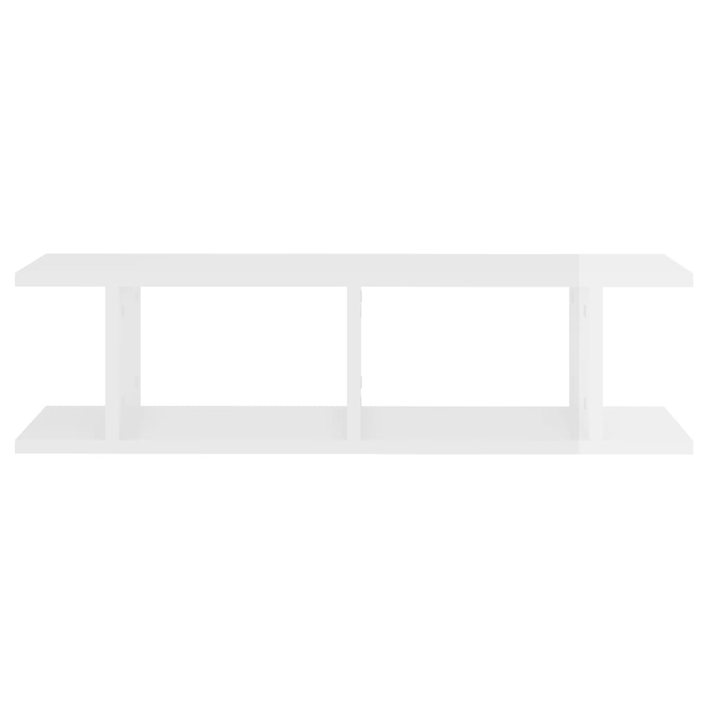 NNEVL Wall Shelves 2 pcs High Gloss White 78x18x20 cm Chipboard