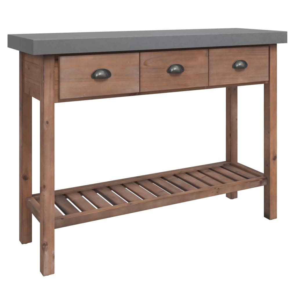NNEVL Console Table 110x35x80 cm Solid Wood Fir