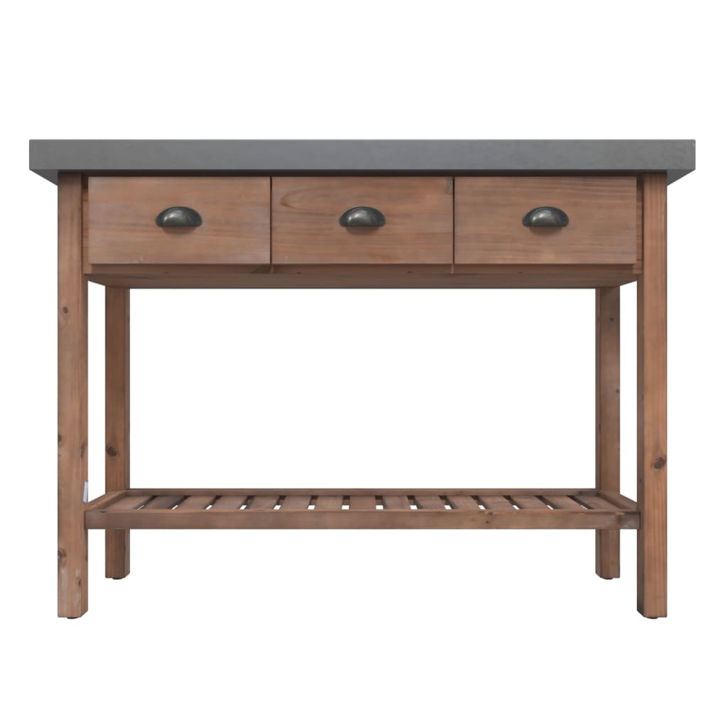 NNEVL Console Table 110x35x80 cm Solid Wood Fir