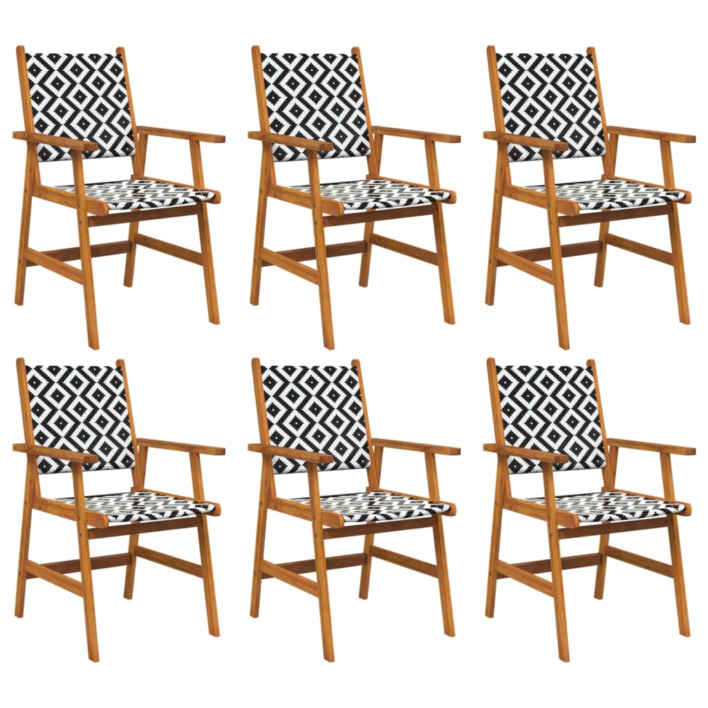 NNEVL Garden Chairs 6 pcs Solid Acacia Wood