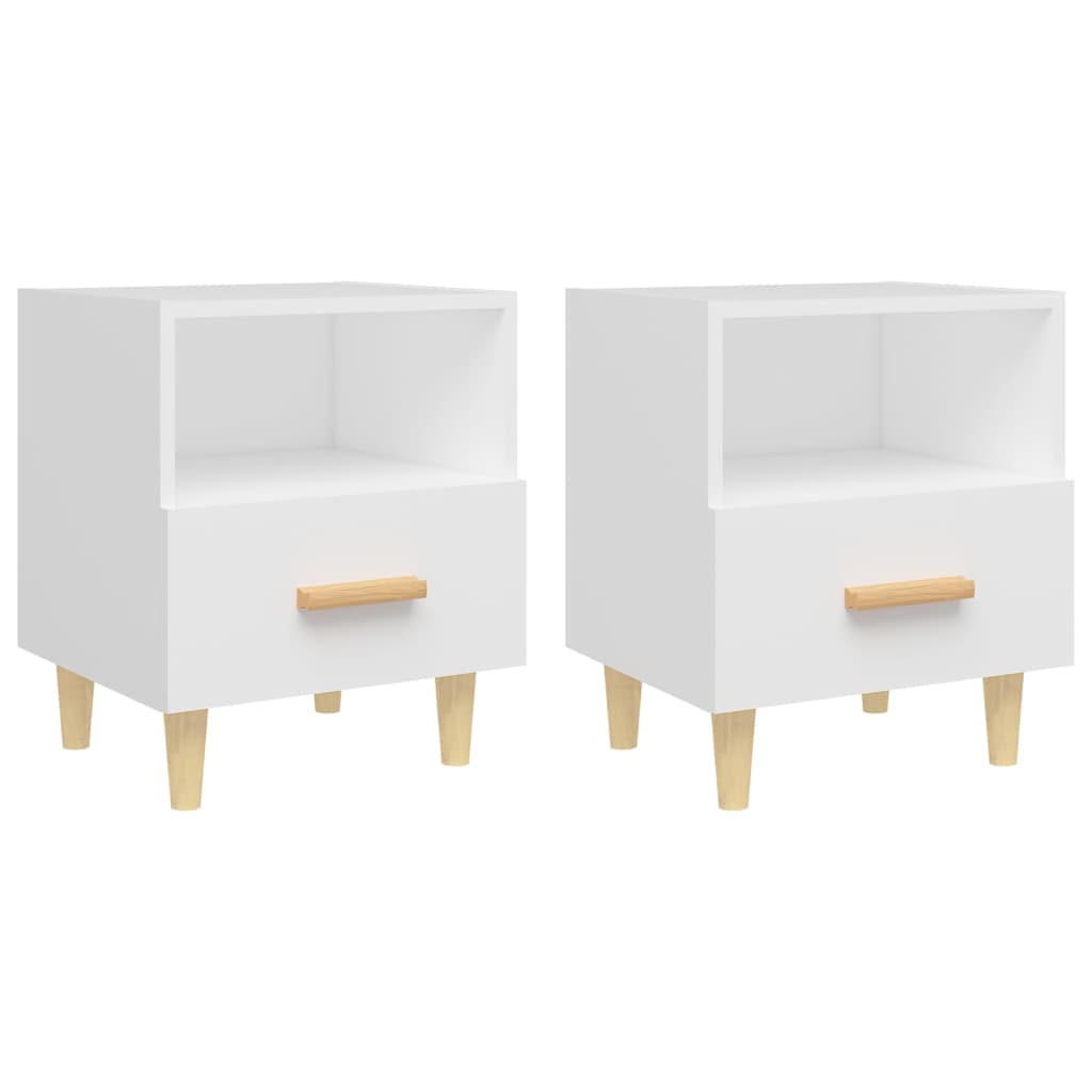 NNEVL Bedside Cabinets 2 pcs White 40x35x47 cm