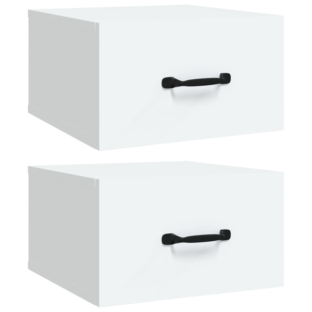 NNEVL Wall-mounted Bedside Cabinets 2 pcs White 35x35x20 cm
