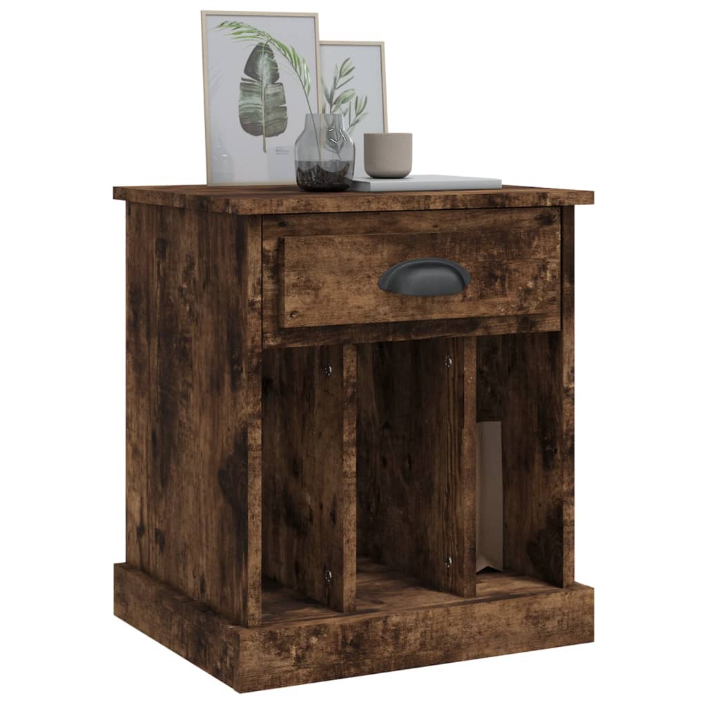 NNEVL Bedside Cabinets 2 pcs Smoked Oak 43x36x50 cm