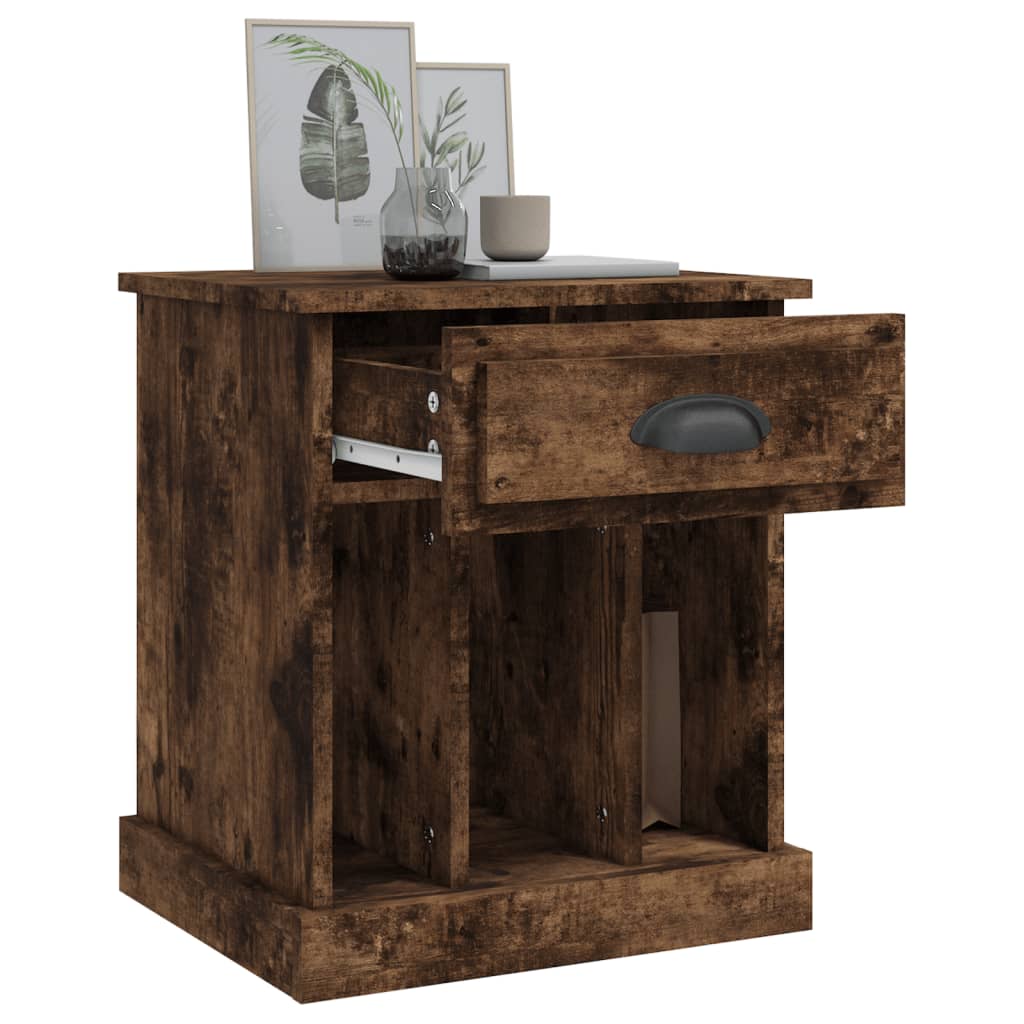 NNEVL Bedside Cabinets 2 pcs Smoked Oak 43x36x50 cm