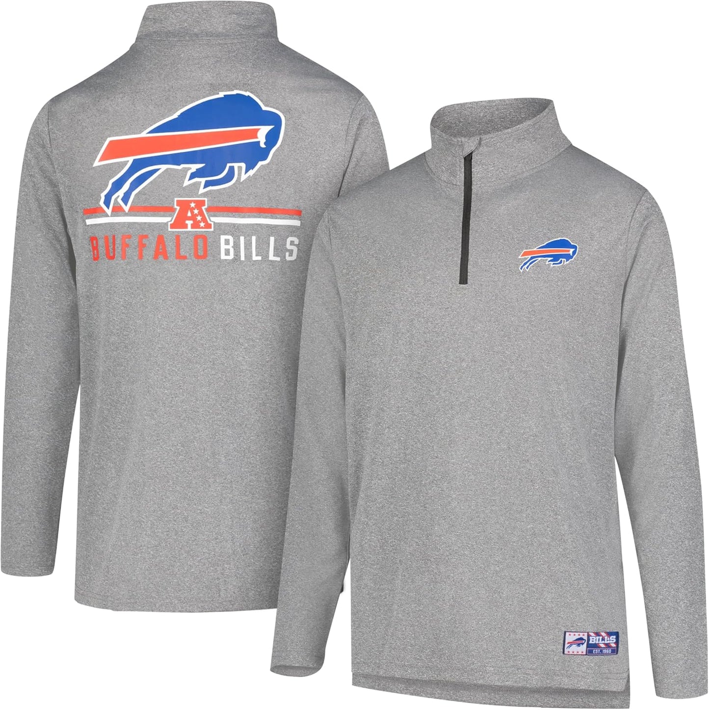 Men's NFL Official Super Soft Quarter Zip Long Sleeve T-Shirt by Ultra Game