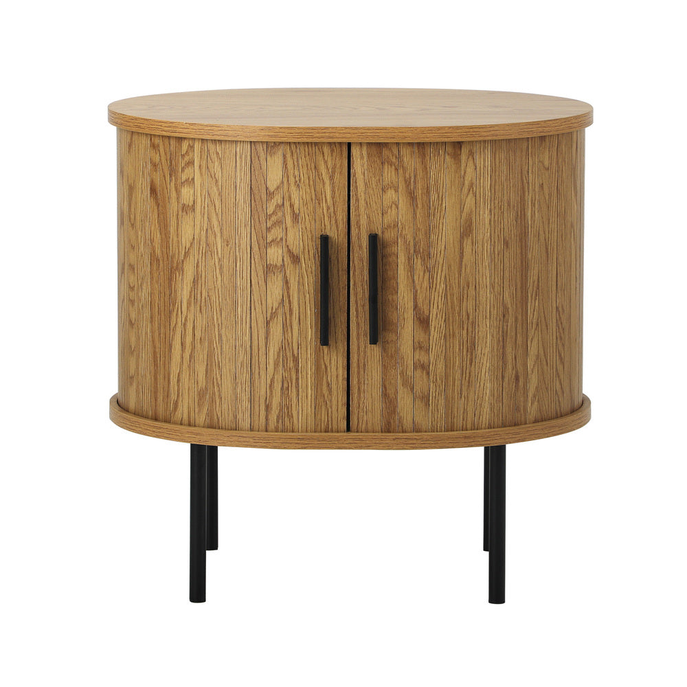 NNEED Set of 2 Bedside Tables Sliding Doors 2-tier