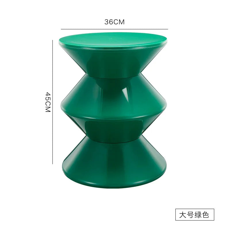 Nordic Ottoman Shoe Changing Stool - Modern Minimalist Designer Stool in Large Green